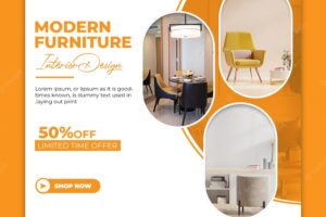 Modern furniture social media post design