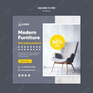 Modern furniture square flyer