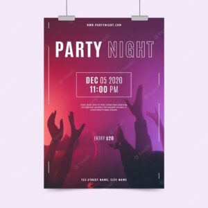 Music poster template with template