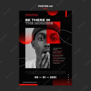 Music tickets sale poster template