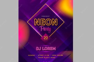 Neon party poster