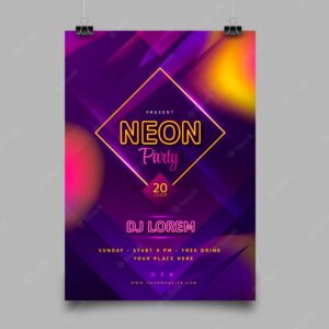 Neon party poster