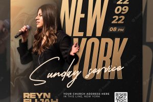 New york sunday service poster template