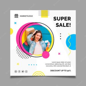 Online shopping flyer template