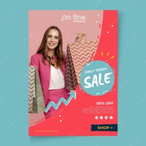 Online shopping poster template