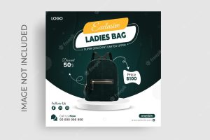 A pack of ladies bag advertises a product called the exclusive ladies bag.