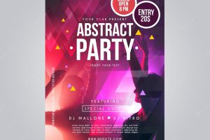 Party poster template with abstract style