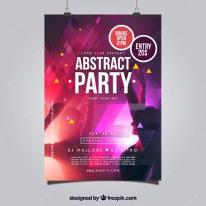 Party poster template with abstract style