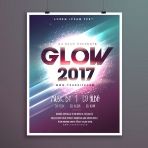 Party poster with lights and lines
