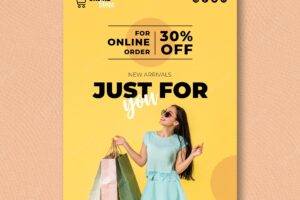 Poster template for online fashion sale
