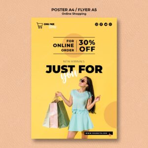 Poster template for online fashion sale