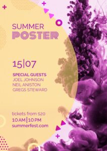 Poster template for summer festival
