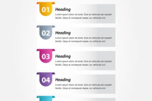 Presentation business vertical infographic template with 5 options