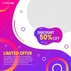 Product promotion template for social media gradient template design for social media