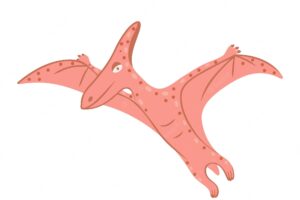 Pterodactyl dinosaurs hand drawn illustration