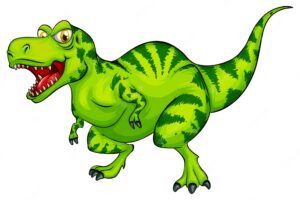 Raptorex dinosaur cartoon character on white background