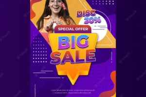 Realistic abstract sale poster template