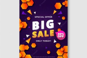 Realistic abstract sales poster template