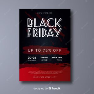 Realistic black friday flyer template