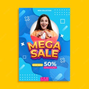 Sales poster template with photo