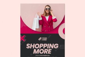 Shopping sale flyer template with photo