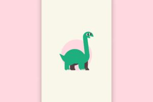 Simple dinosaur mobile wallpaper