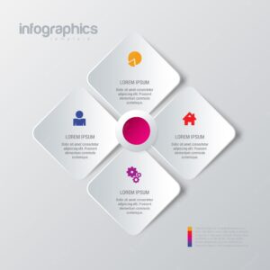Simple stylish 4 infographics template.