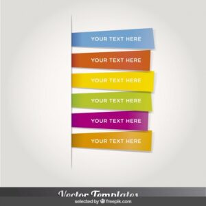 Six colorful bookmarks templates