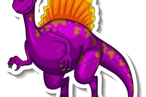 Spinosaurus dinosaur cartoon character sticker