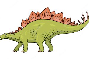 Stegosaurus herbivorous dinosaur illustration on white background