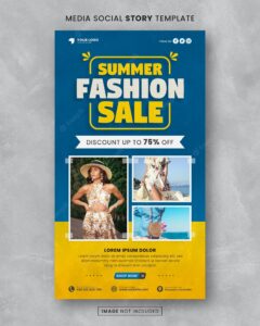 Summer fashion sale media social story post template