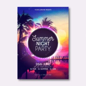 Summer party flyer template
