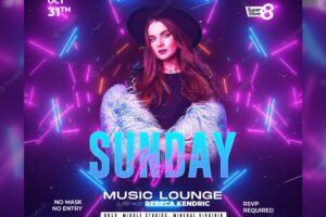 Sunday party or night club party event flyer or social media post template