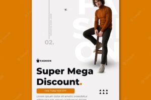 Super fashion discount  poster template