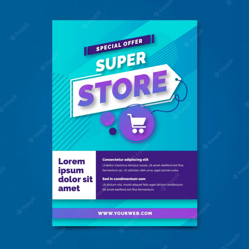 Super store  gradient a5 flyer template