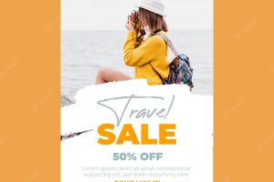 Travel sale flyer with photo