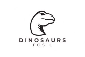 Tyrannosaur trex fossil silhouette logo vector icon symbol design