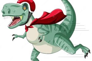 Tyrannosaurus rex dinosaur on skateboard in cartoon style