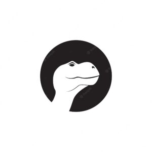 Tyrannosaurus rex head silhouette vector logo icon symbol illustration design