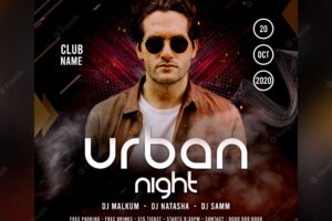 Urban night party flyer