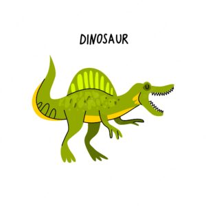 Vector image of a dinosaur spinosaurus flat design cute isolated