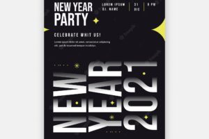 Vertical flyer template for new year party