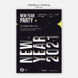 Vertical flyer template for new year party