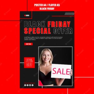 Vertical poster template for black friday shopping