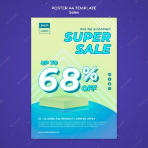 Vertical poster template for super sale