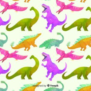 Watercolor dinosaur pattern