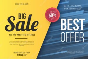 Yellow sale banner template